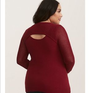 Red Peekaboo Sweater